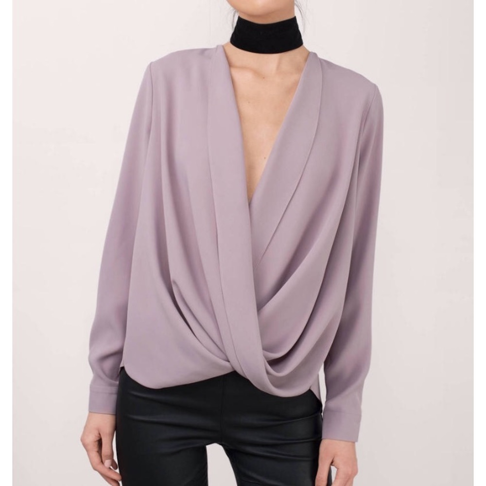 PURPLE TOBI LOVELETTER CHIFFON BLOUSE